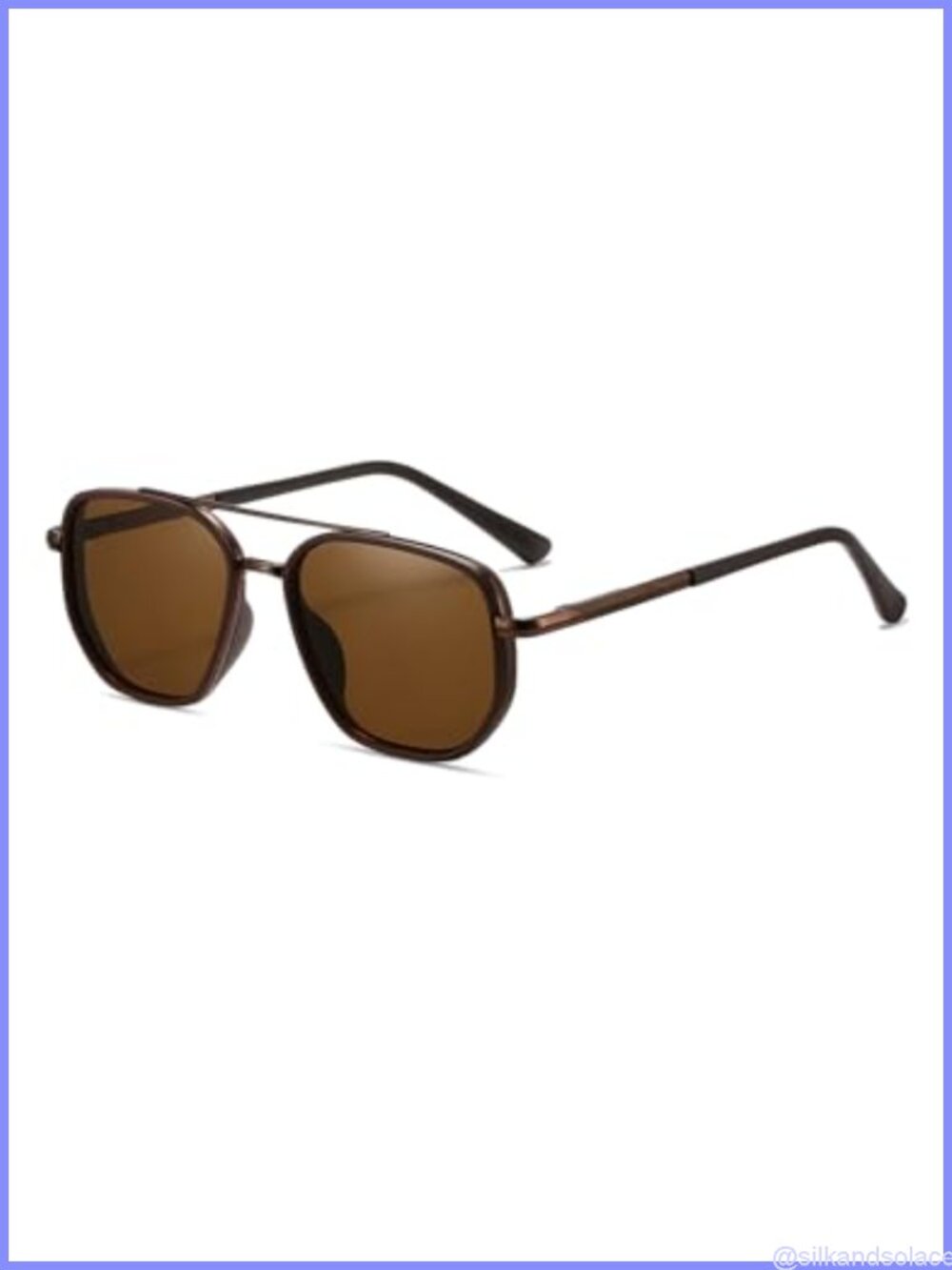 Women's Retro Square Aviator Polarized UV400 Tangle-Free Sunglasses